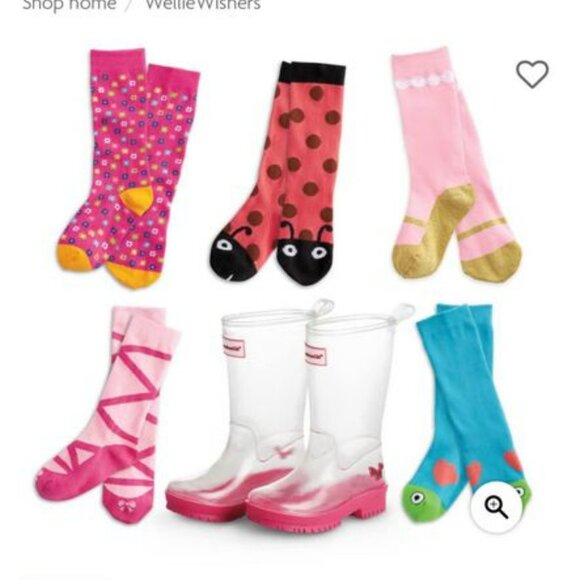 American Girl Doll - Size 1/2 Peek-A-Boo Wellies with Scok Set - Picture 5 of 5